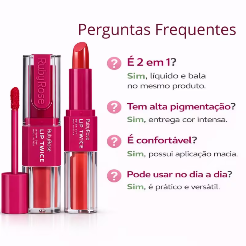 Batom Duo Ruby Rose Lip Twice LT110 HB-L6101-11