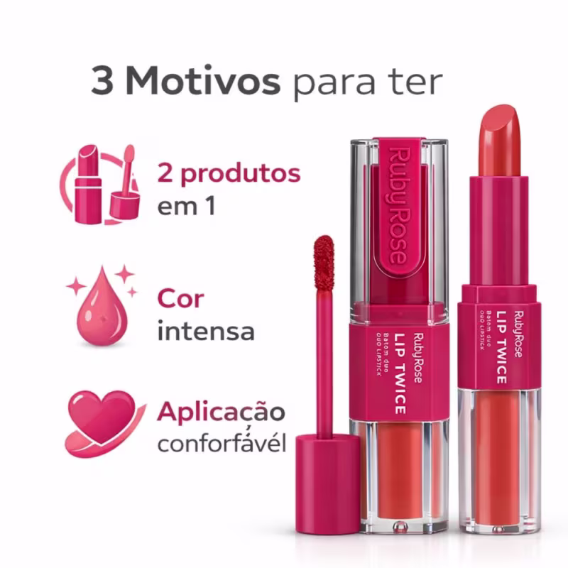 Batom Duo Ruby Rose Lip Twice LT120 HB-L6101-12