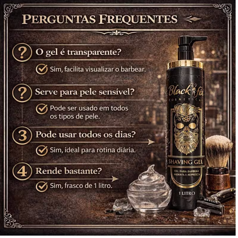 Gel Para Barbear Black Fix Shaving Gel 1L