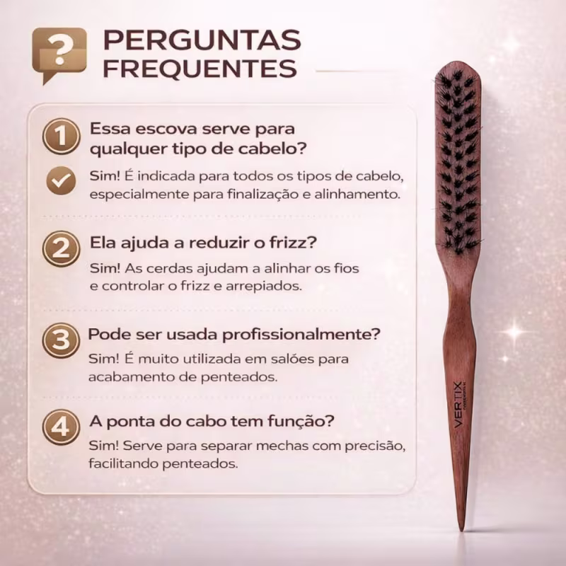Escova De Acabamento Vertix Para Penteados Cód. 2375