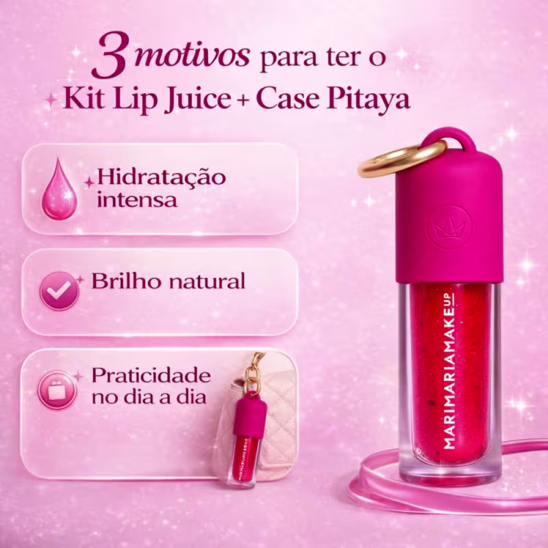 Kit Mari Maria Makeup: Lip Oil Juice Pitaya e Case Pitaya
