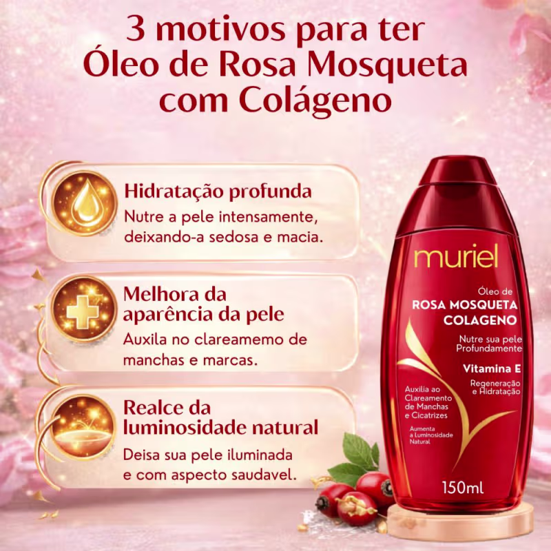 Óleo Corporal Muriel Rosa Mosqueta com Colágeno 150ml