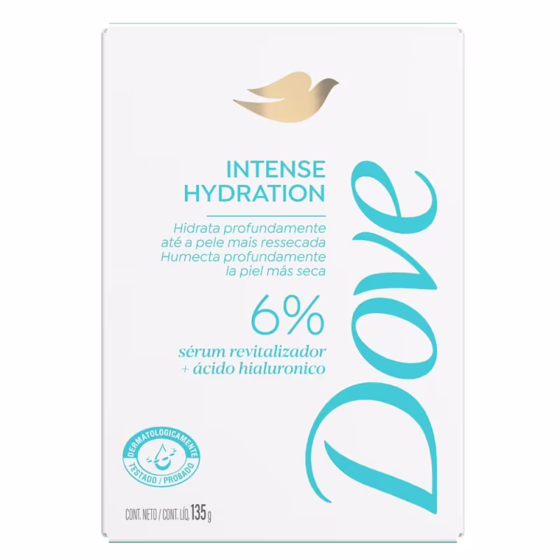Sabonete Corporal Dove Intense Hydration Sérum Revitalizador e Ácido Hialurônico 135g
