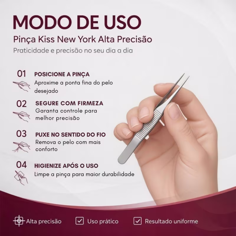 Kit Kiss New York: 72 Pinças Ponta Fina Twzb02br