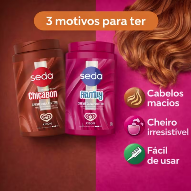 Kit Seda Kibon Creme Para Pentear: Chicabon e Frutilly 900g