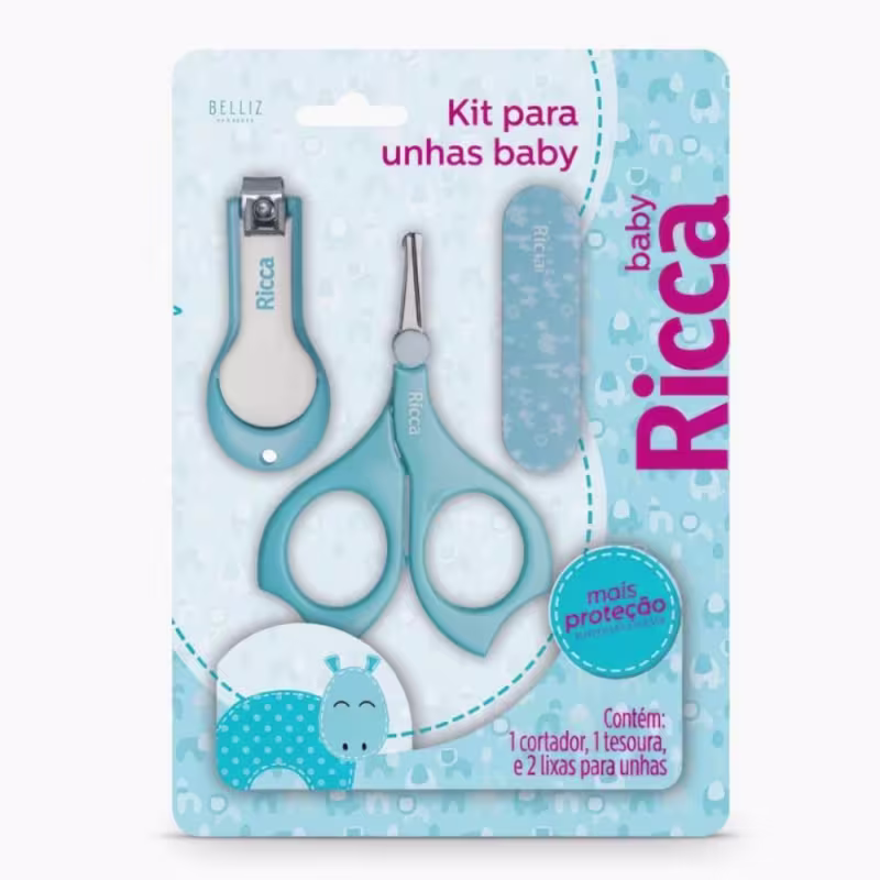 Kit para Unhas Ricca Baby Azul Cód:1657