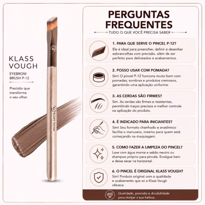Pincel Klass Vough Eyebrow Brush P-12