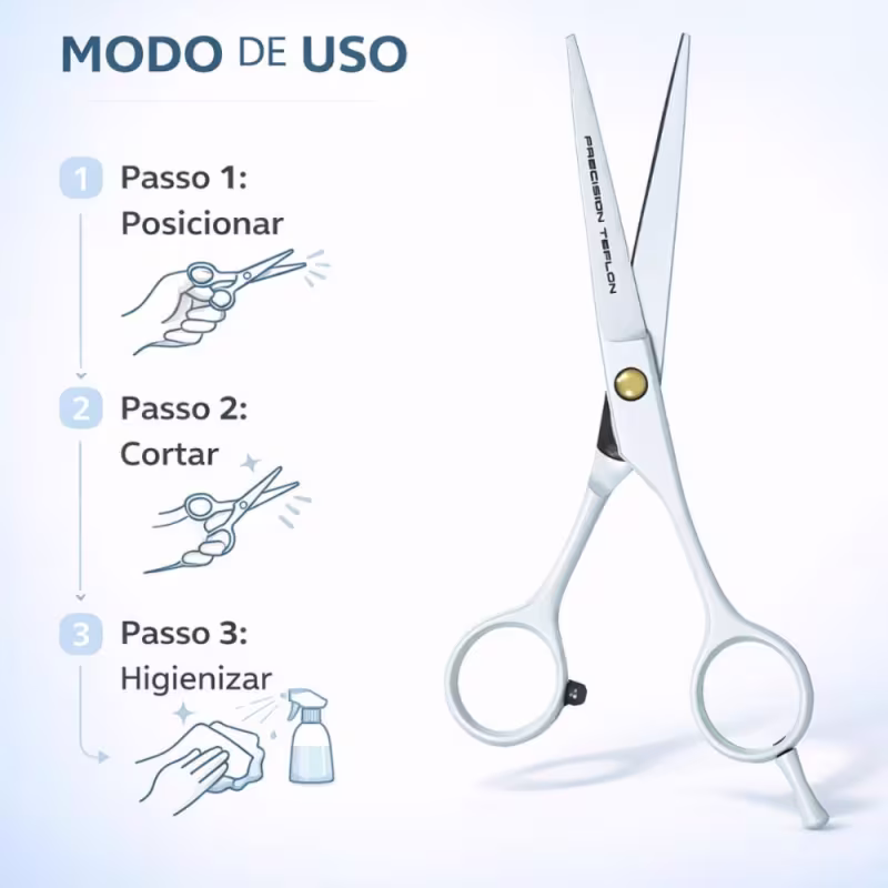 Tesoura Profissional Mega Precision Classica Teflon Fio Navalha 6.0 P16w-60