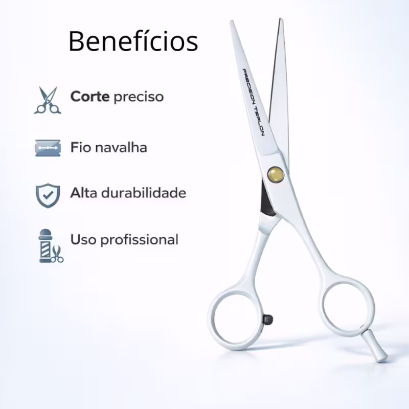 Tesoura Profissional Mega Precision Classica Teflon Fio Navalha 5.5 P16w-55