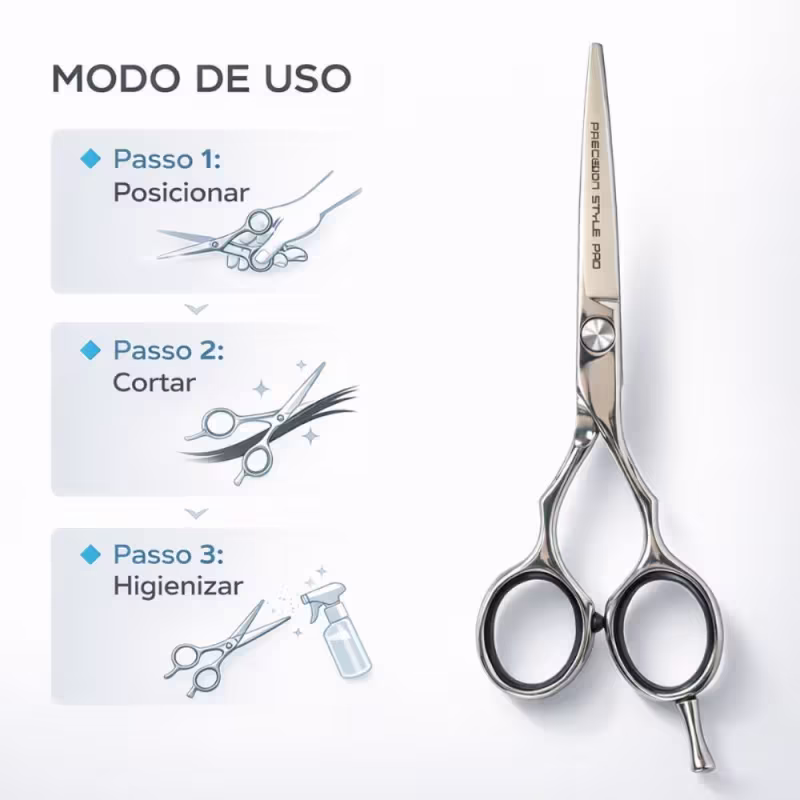 Tesoura Profissional Mega Precision Style Fio Navalha 5 P822-5