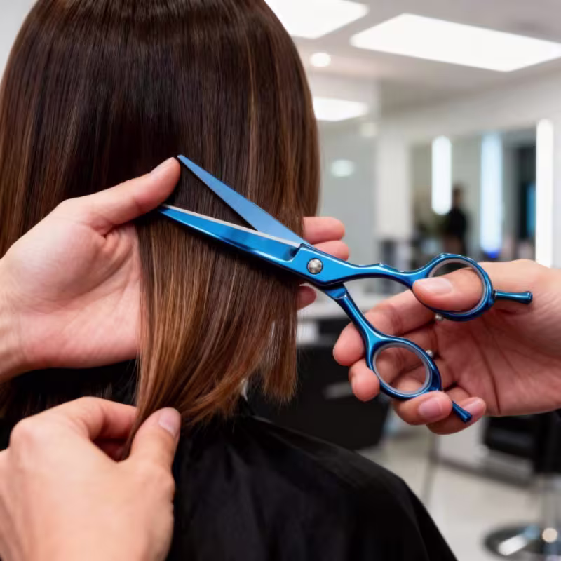 Tesoura Profissional Mega Kasho Blue Titanium Fio Navalha 6 K5360-6