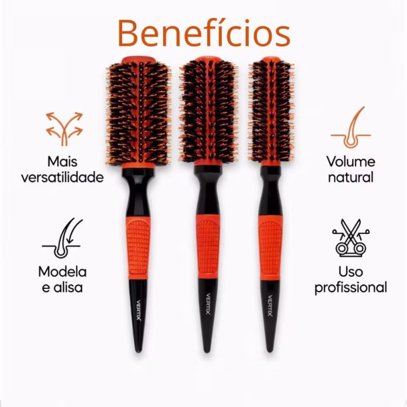 Kit Vertix Escova Pro Salon: 33mm, 27mm e 19mm