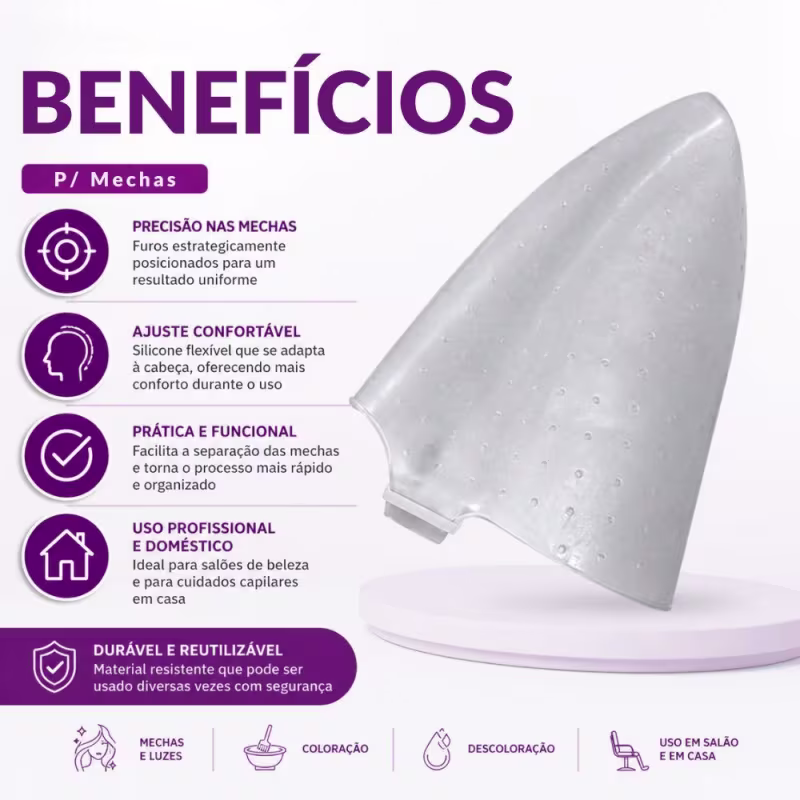 Touca De Silicone Para Mecha Santa Clara Transparente Cód. 6219