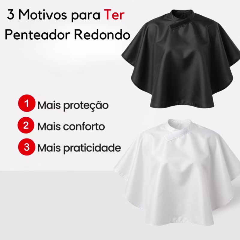Penteador Redondo em Nylon Santa Clara com Velcro Tam: Único  Branco