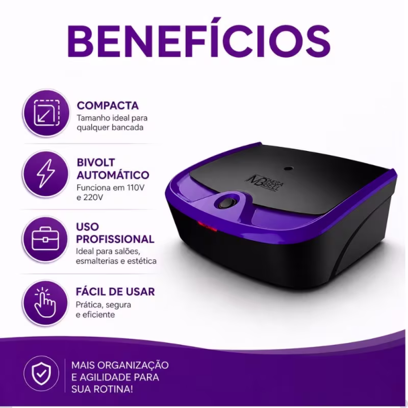Estufa Esterelix Color Mega Bell 250 Preta e Lilás Bivolt