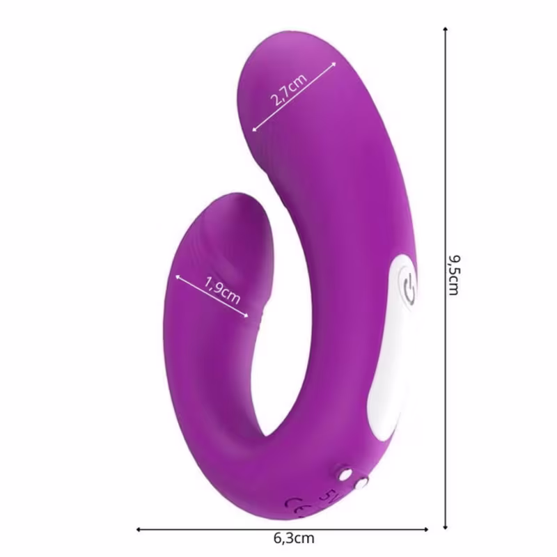 Heart Sweety S-Hande Vibrador Casal com Controle Remoto 9 Intensidades em Silicone Recarregável