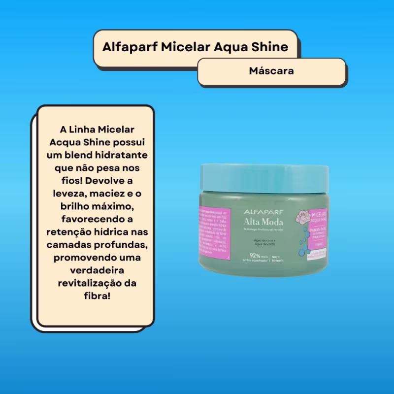 Alfaparf Alta Moda Micelar Acqua Shine Máscara Gel 300g