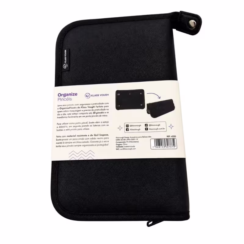 Estojo Porta Pincéis Klass Vough Preto Ref. 4520