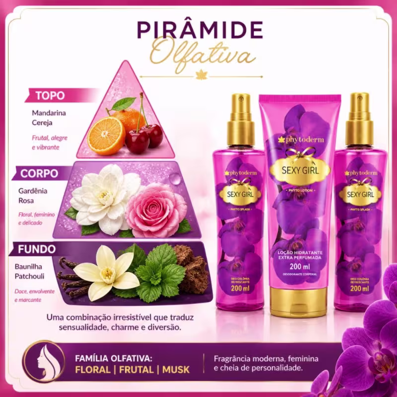 Kit Phytoderm Sexy Girl: 2 Body Splah Leve 1 Hidratante