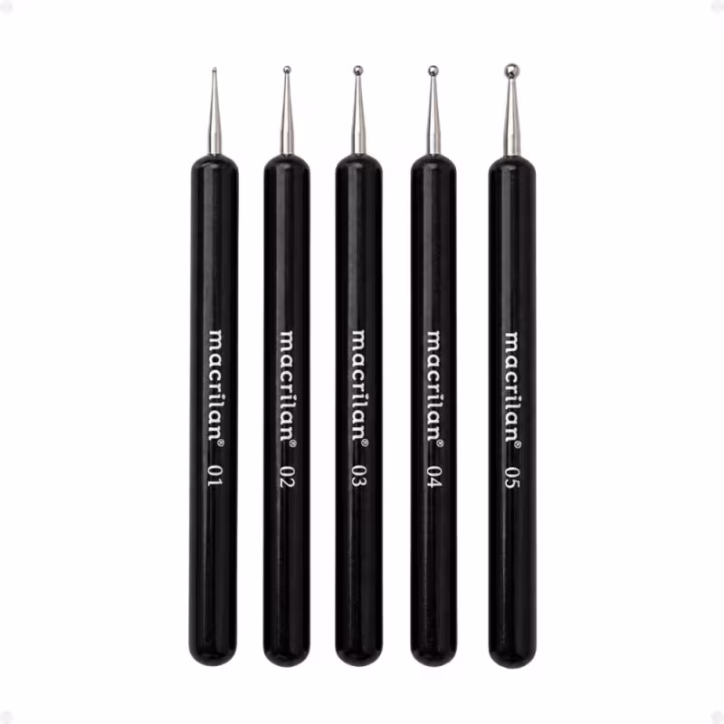 Kit Pincéis Boleador para Unhas Macrilan 5un B701