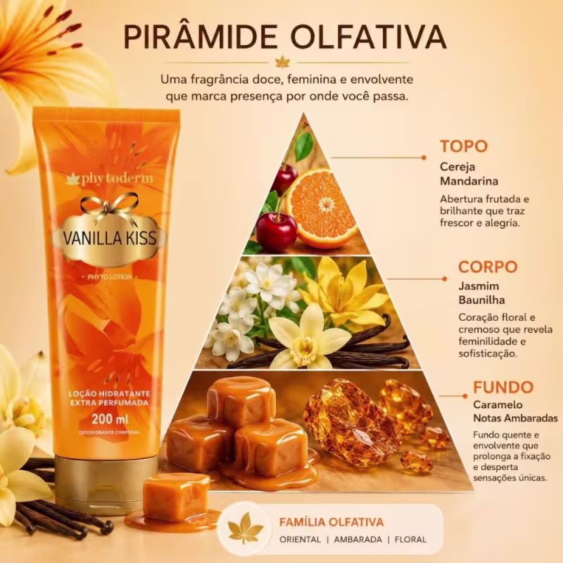 Kit Phytoderm Vanilla Kiss: 3 Loção Hidratante 200ml