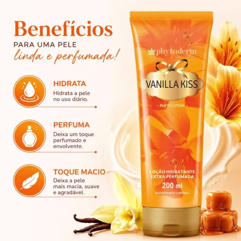 Kit Phytoderm Vanilla Kiss: 3 Loção Hidratante 200ml