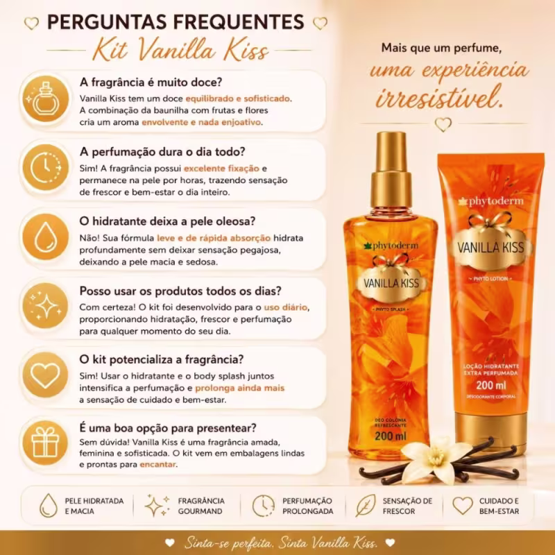 Kit Phytoderm Vanilla Kiss: 2 Hidratantes Leve 1 Body Splash