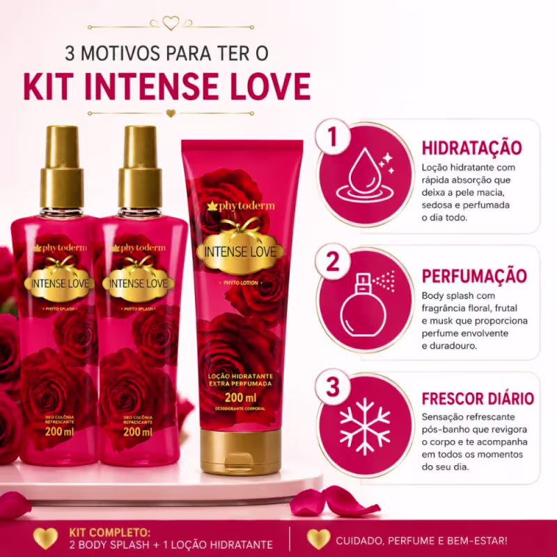 Kit Phytoderm Intense Love: 2 Body Splash Leve 1 Hidratante