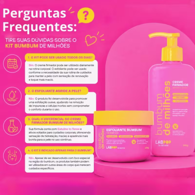 Kit LabPop by Labotrat Bumbum de Milhões: Esfoliante BumBum e Creme Firmador 240g