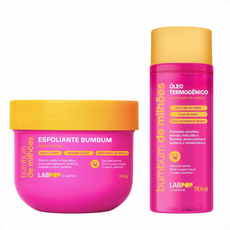 Kit LabPop by Labotrat Bumbum de Milhões: Esfoliante BumBum 240g e Óleo Termogênico 110ml