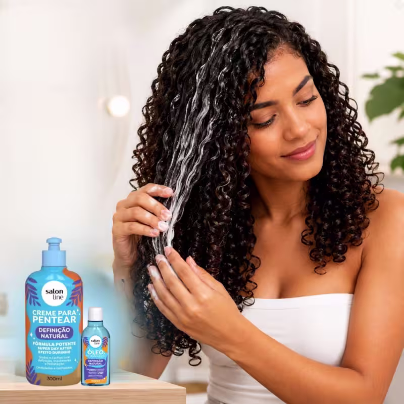 Kit Salon Line Definição Natural: Creme Para Pentear 300ml e Óleo Capilar 50ml