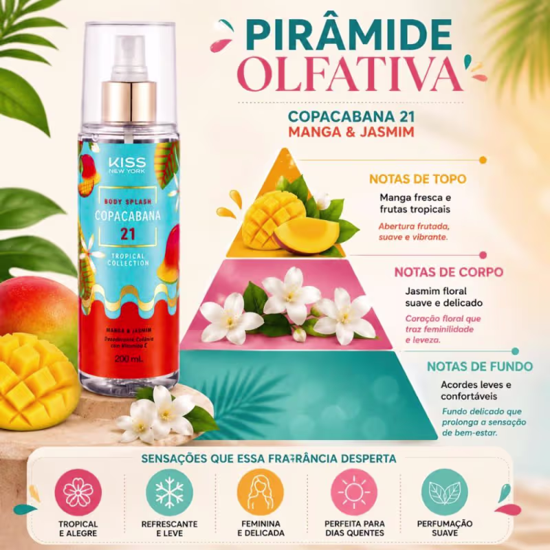 Body Splash Kiss Ny Tropical Collection Copacabana 21 Manga & Jasmin 200ml