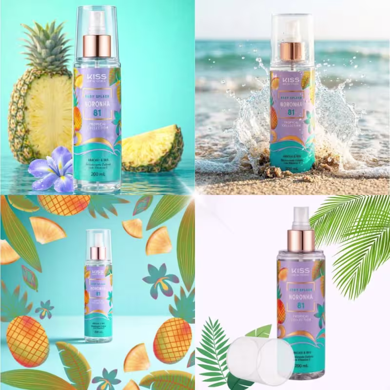 Body Splash Kiss Ny Tropical Collection Noronha 81 Abacaxi & Íris 200ml