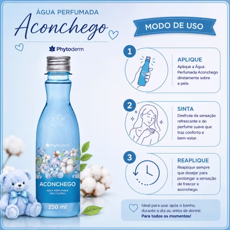Água Perfumada Deo Colônia Phytoderm Leve 3 Pague 2 Aconchego 250ml