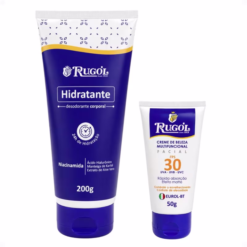Kit Rugol: Hidratante Corporal 200g e Creme Fps30 50g