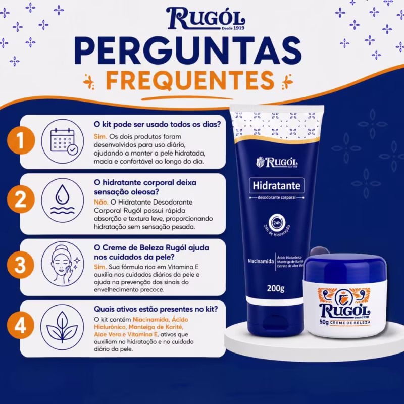 Kit Rugol: Hidratante Corporal 200g e Creme de Beleza 50g