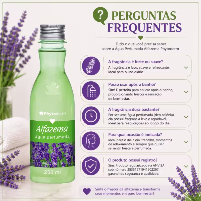 Kit Phytoderm Alfazema: 3 Águas Perfumadas Deo Colônia 250ml