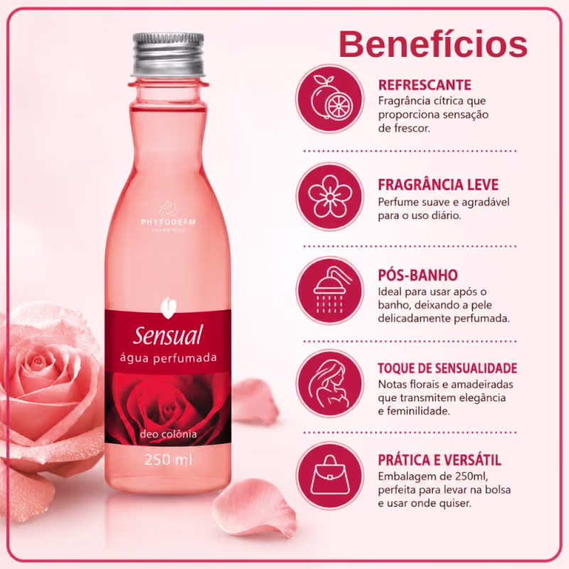 Kit Phytoderm Sensual: 3 Águas Perfumadas Deo Colônia 250ml