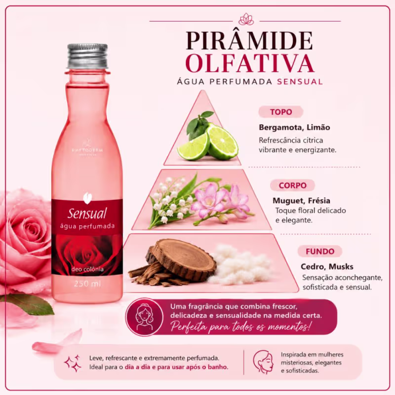 Kit Phytoderm Sensual: 3 Águas Perfumadas Deo Colônia 250ml
