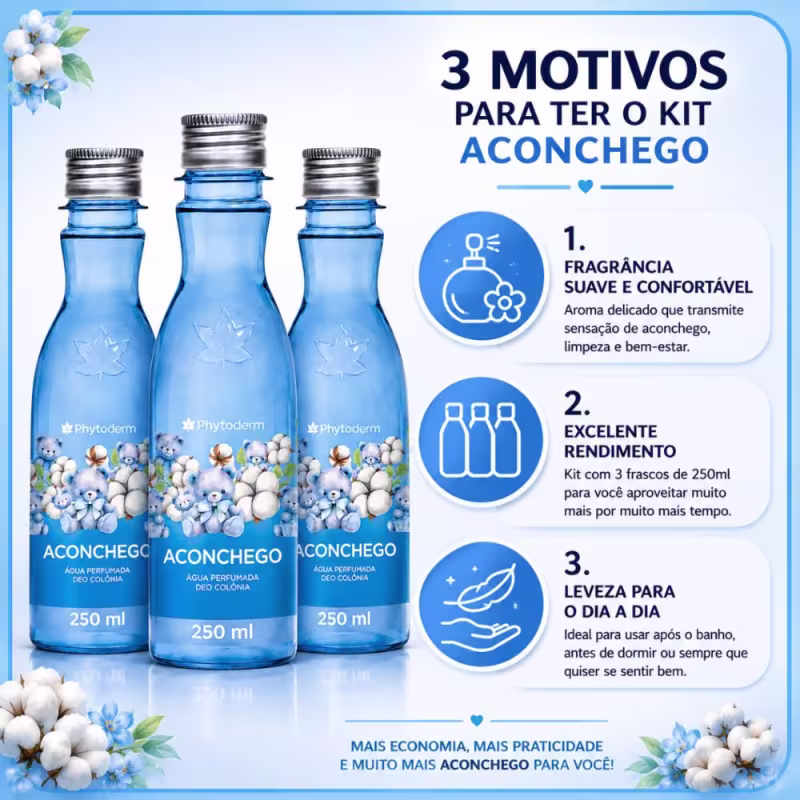 Kit Phytoderm Aconchego: 3 Águas Perfumadas Deo Colônia 250ml