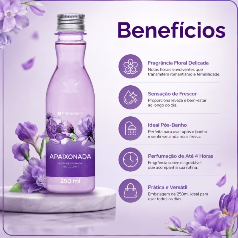 Kit Phytoderm Apaxonada: 3 Águas Perfumadas Deo Colônia 250ml