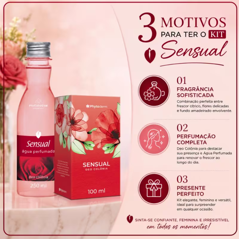 Kit Phytoderm Sensual: Água Perfumada 250ml e Deo Colonia 100ml