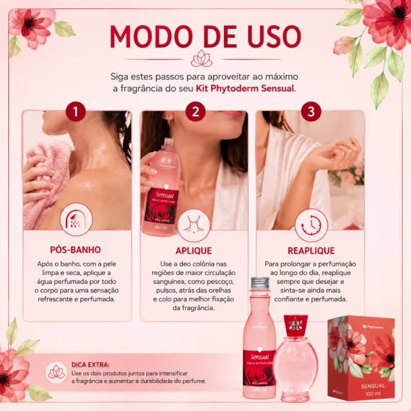 Kit Phytoderm Sensual: Água Perfumada 250ml e Deo Colonia 100ml