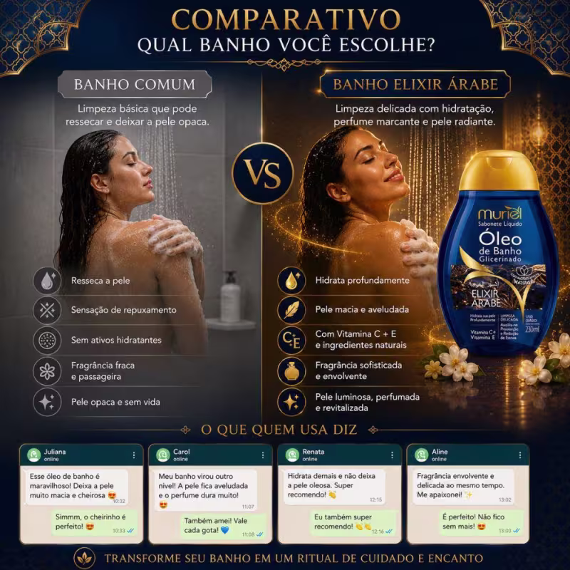 Sabonete Líquido Muriel Óleo De Banho Elixir Árabe 230ml