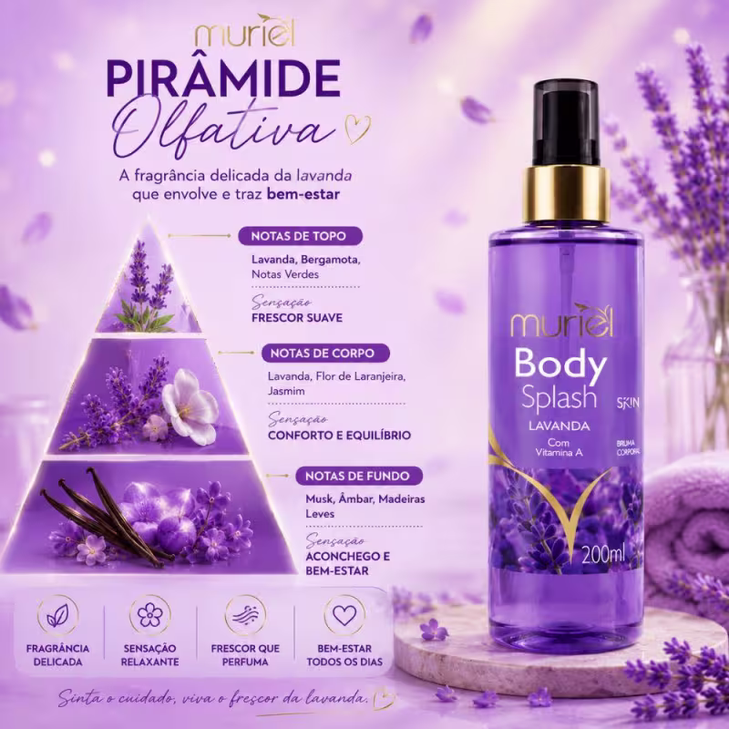 Body Splash Muriel Skin Lavanda Com Vitamina A 200ml