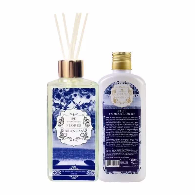 KIT Difusor + Refil de Ambiente Flores Brancas Madressenza 250ml