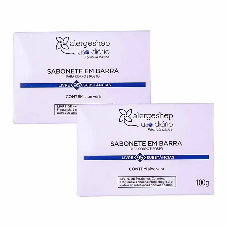 KIT 2 Sabonete em barra Uso Diário Alergoshop 100g