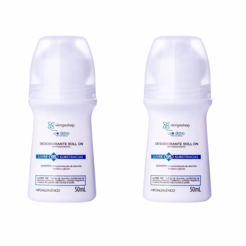 KIT 2 Desodorante Roll-On Uso Diário Alergoshop 50ml