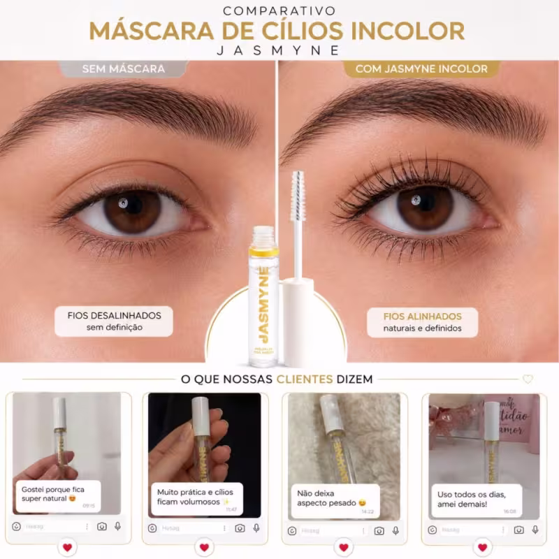Máscara De Cílios Jasmyne Incolor 10ml Ref.: J0127