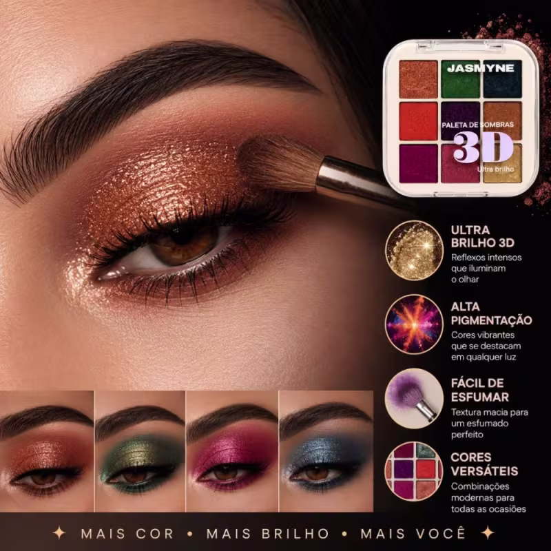 Paleta De Sombras 3D Jasmyne Ultra Brilho Ref.: J0131